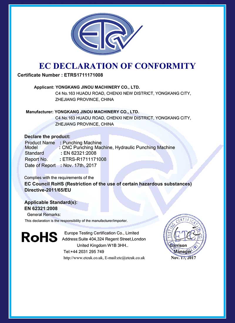 宁波RoHS Certificate